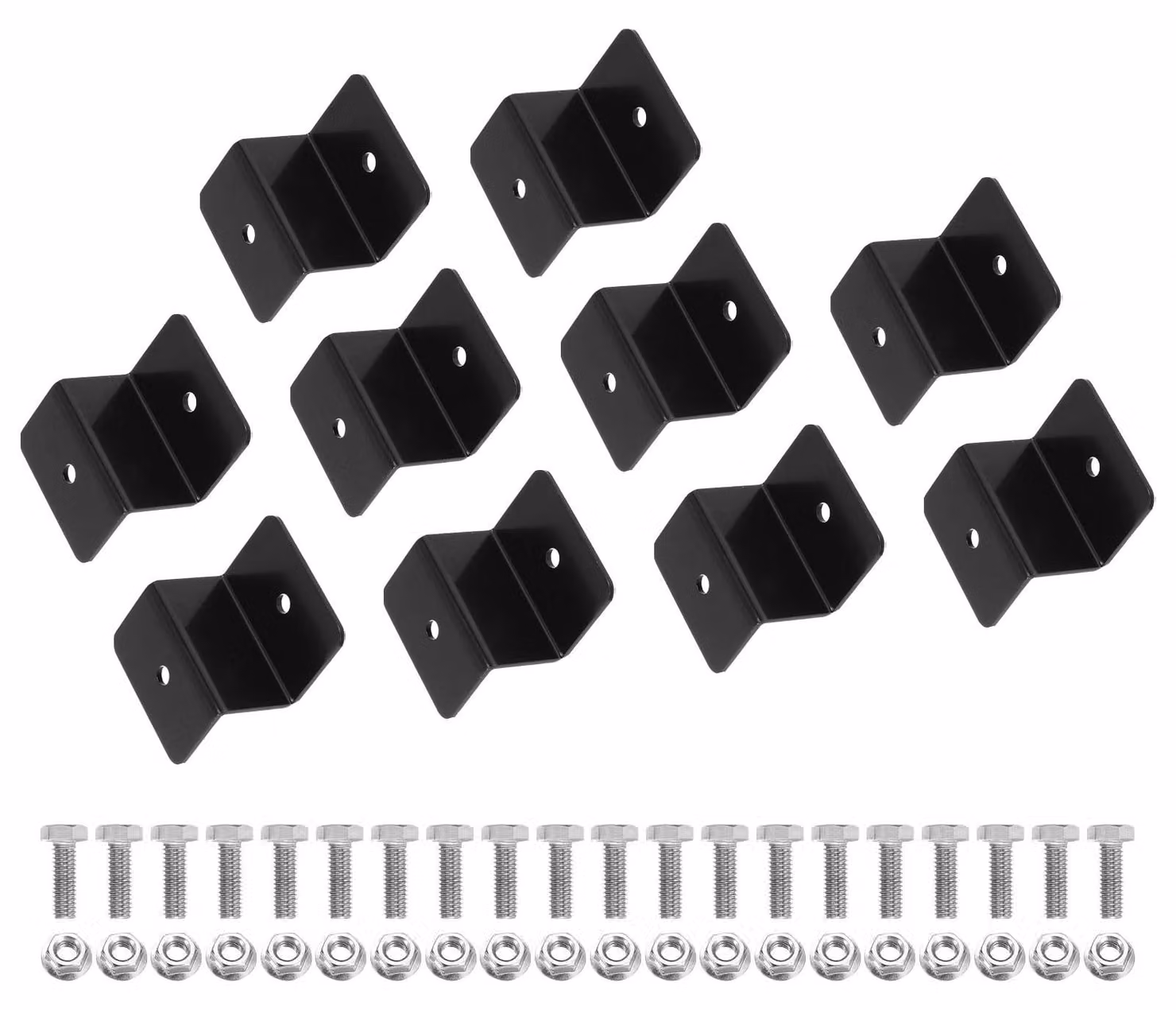 Supporti a Z per pannelli solari, 10 pezzi, alluminio, 30 mm, colore nero