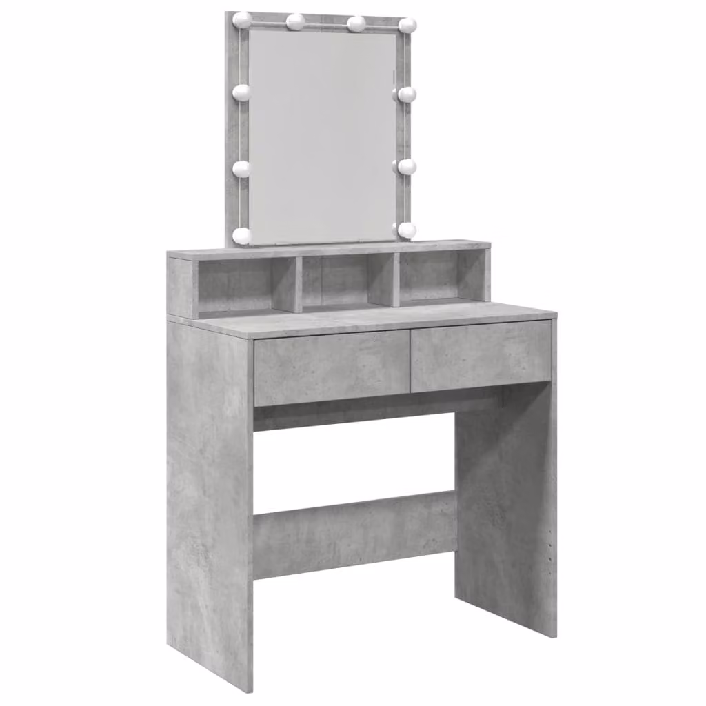 Toeletta con LED Grigio Cemento 80x41x144,5 cm