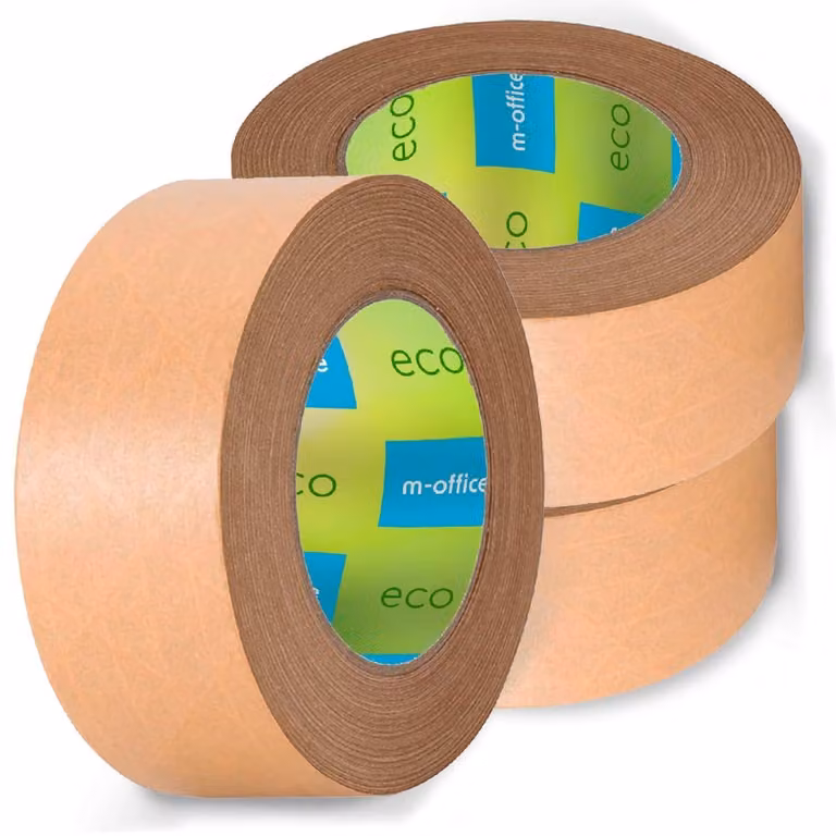 Nastro adesivo in carta kraft, marrone, 72 mm x 50 m, confezione da 3 pezzi, per imballaggio