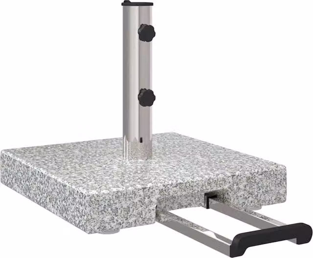Base moderna per ombrellone con ruote in granito grigio per uso esterno L/P/H: 41 x 41 x 37 cm