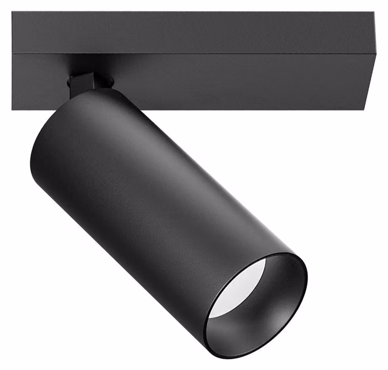 Plafoniera Orientabile GFA 12W LED 2700K Fascio 38° CRI>90 IP20 Alluminio Nero Satinato - Gealuce