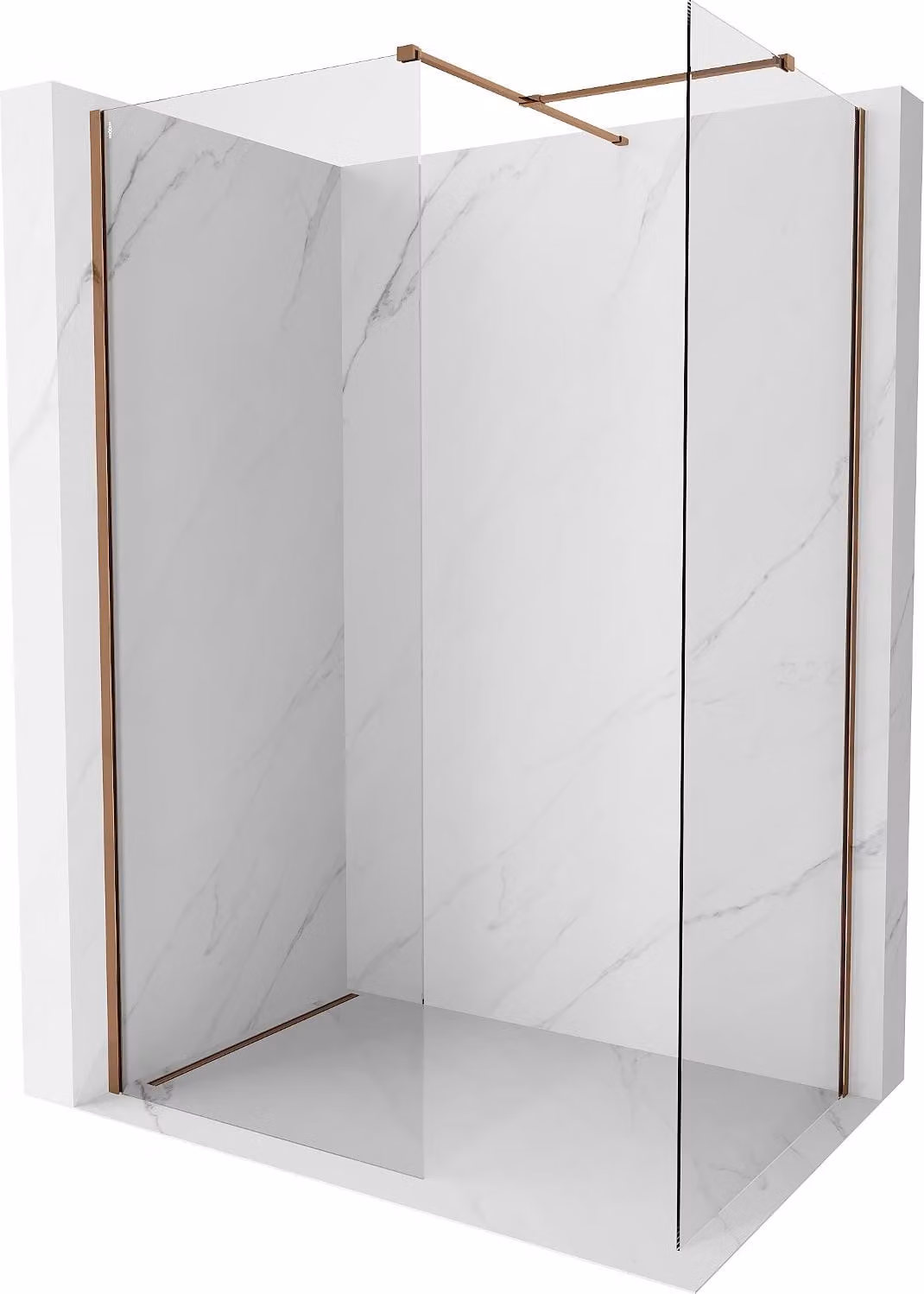 Mexen Kioto-X parete doccia Walk-in 140 x 90 cm, trasparente 10 mm, oro rosa - 800-140-202-60-00-090-X