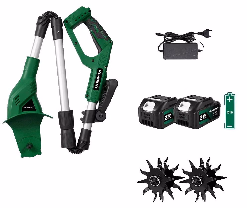 Tagliaerba elettrico, maniglia pieghevole, altezza di taglio regolabile, 2 batterie da 3.0Ah