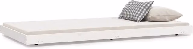 Letto singolo per adulti in legno massello di pino bianco laccato L 80 x P 200 cm