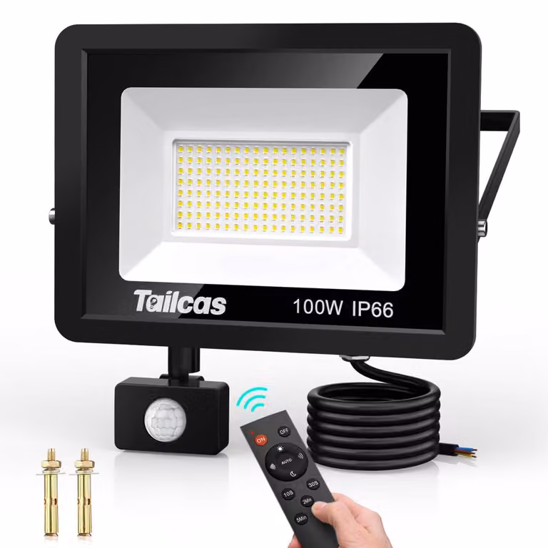 Faro a LED da 100W, 9000 lumen, luce bianca fredda, grado di protezione IP66, con sensore di movimento