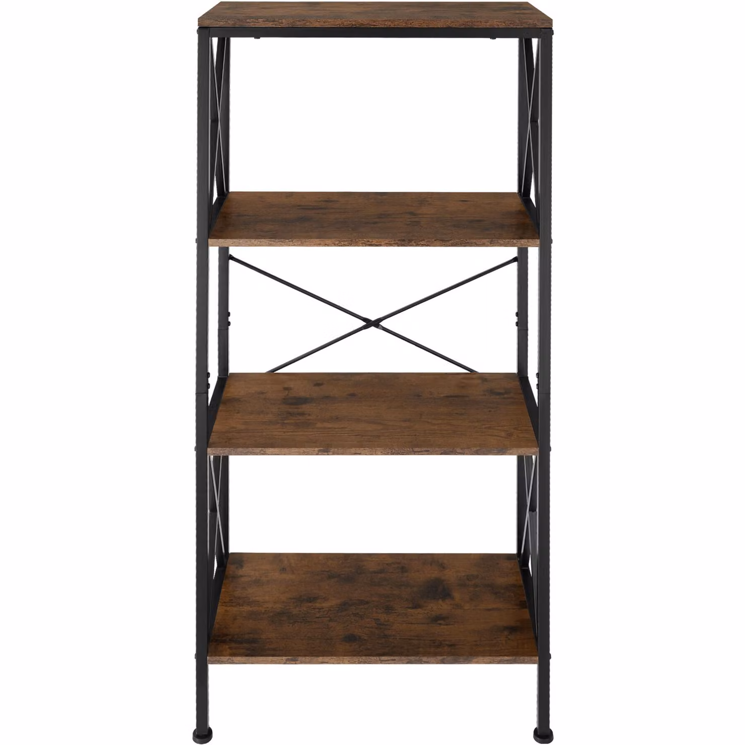 Libreria Barry Tectake in stile industriale con finitura opaca, colore nero e marrone, L: 61,5 cm, P: 31,5 cm, H: 133,5 cm – 2