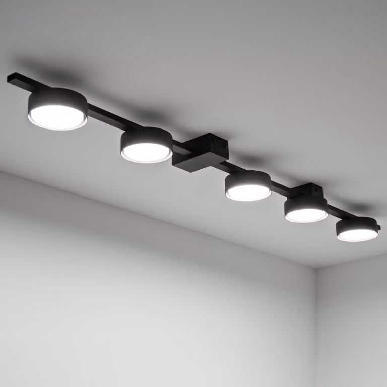 LUMILED plafoniera plafoniera plafoniera plafoniera spot GX53 presa 230V plafoniera spot a 5 fiamme per plafoniera plafoniera plafoniera punti luce interni downlight nero lampada da parete rotonda