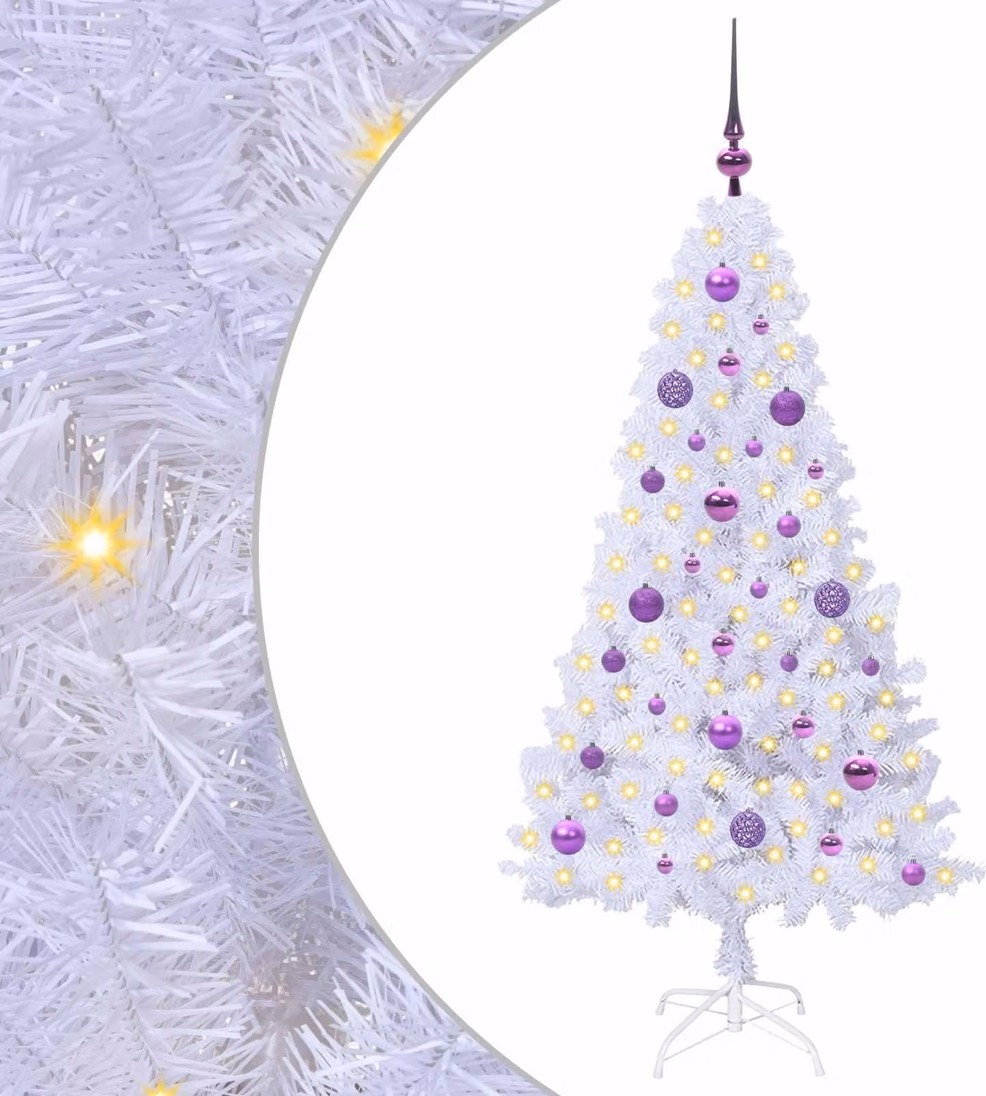 Albero di Natale artificiale Bianco 150 cm PVC e Acciaio