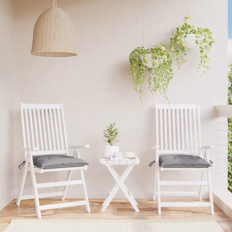 Set di 2 cuscini per sedia vidaXL grigi in tessuto Oxford traspirante e idrorepellente L/P/H: 40 x 40 x 7 cm