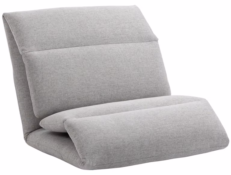 Poltrona reclinabile per pavimento, con 5 posizioni regolabili, dimensioni 72x71x60 cm, colore grigio chiaro