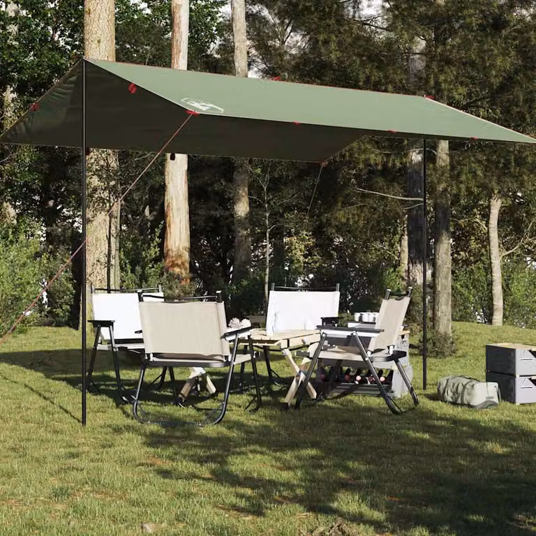 Telone da campeggio impermeabile vidaXL in poliestere verde L: 400 cm, P: 294 cm