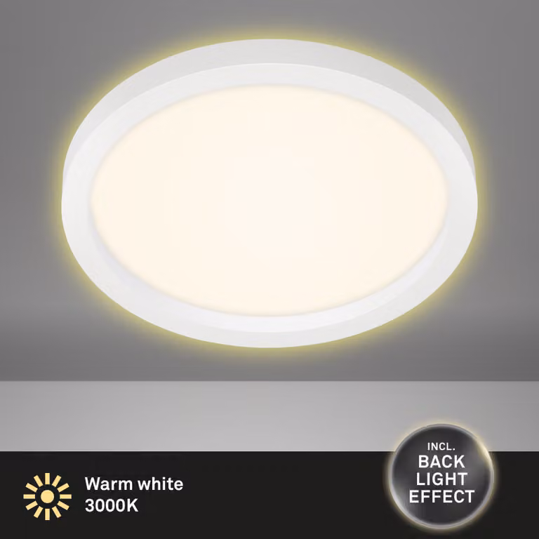 Plafoniera Briloner plafoniera Cadre LED 18W retroilluminazione rotonda bianca
