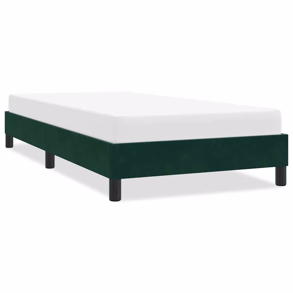 vidaXL Giroletto in Velluto Verde Scuro con Listelli in Legno L/P/H: 100 x 213 x 25 cm