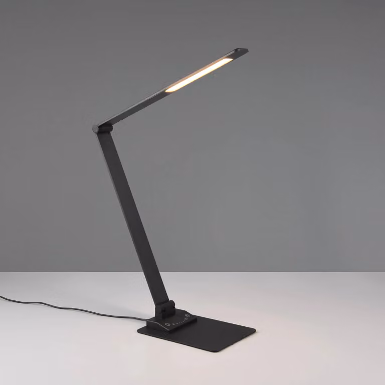 Trio Lighting Lampada da scrivania Travis, dimmerabile, Nero, Studio / Ufficio, Metallo, Moderno, Lampada da tavolo