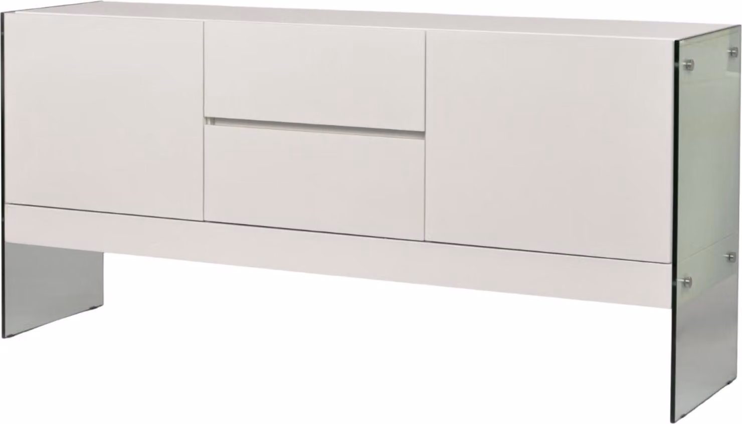 FURNLUX Credenza Soho Bianco E Trasparente 180cm / Colore principale: Bianco / Dimensioni: 180 x 85 x 45 cm