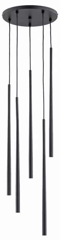Lampada a sospensione CARMEN nera 5xG9x10W in metallo, dimensioni: 120x30x30 cm, IP20, Alfa