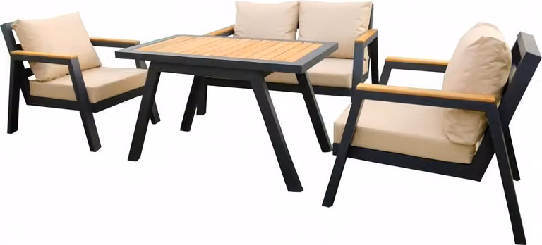 Terrassenmöbel Gartenmöbel Set Sofa Couch Esstisch Komplett 2x Sessel Outdoor