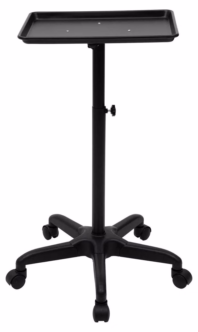 Carrello da parrucchiere - Carrello portaattrezzi da salone - Metallo inossidabile ad ampia capacità - Ruote universali - Portata 6 kg - Nero