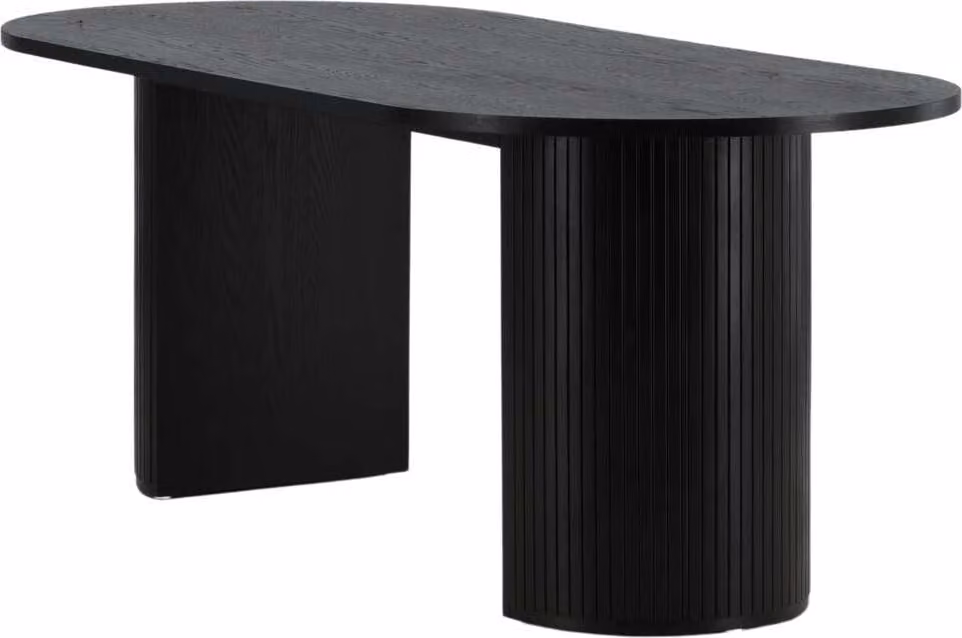 FURNLUX Tavolo da pranzo Bianca Black 90cm / Hauptfarbe: Schwarz / Dimensioni: 90 x 200 x 75 cm