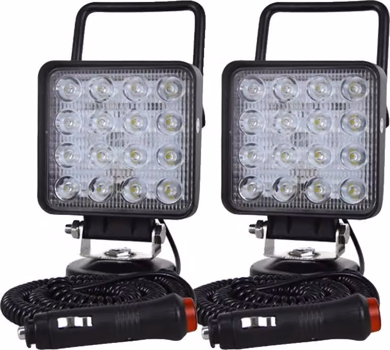 Luce da lavoro, fascio combinato, alta luminosità, 2 faretti da 48W