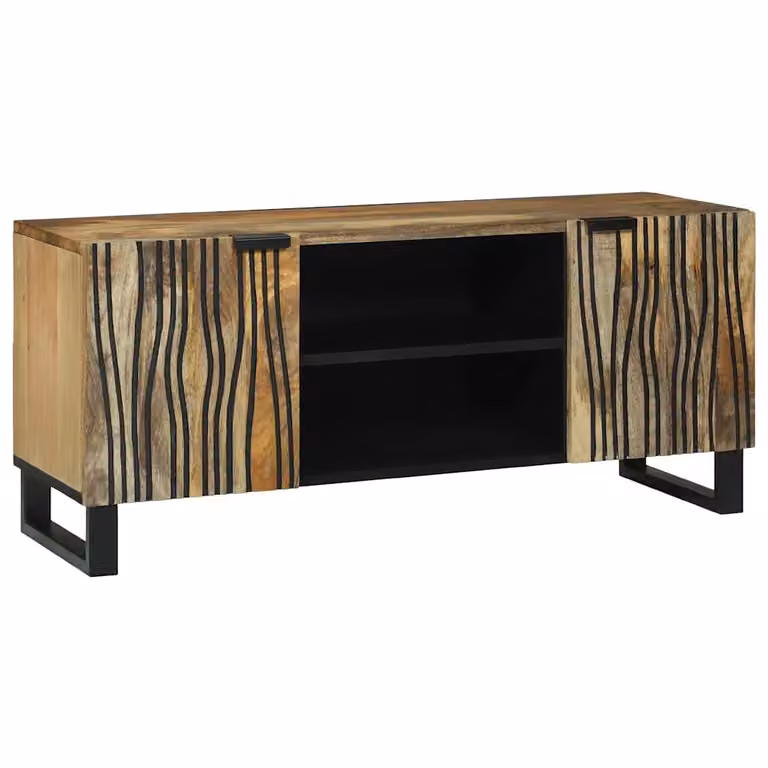 Unità TV moderna vidaXL in legno color marrone con ripiani porta media, L 105 x P 33 x H 46 cm