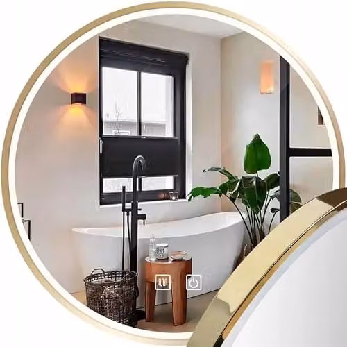 Rea LED MMJ 80CM SPECCHIO D'ORO, STILE: CONTEMPORANEO, FORMA: ROTONDA