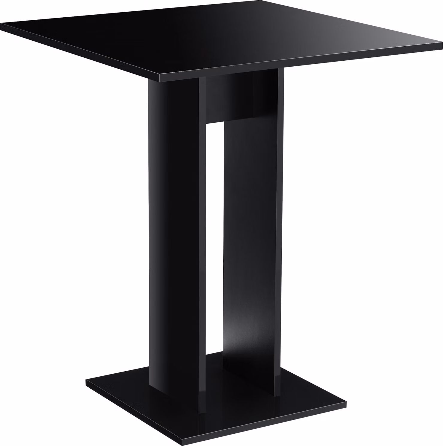 Tavolo da cucina quadrato 65 x 65 x 78 cm Tavolo a colonna Tavolo da sala da pranzo in truciolato Tavolo da pranzo nero lucido [en.casa]