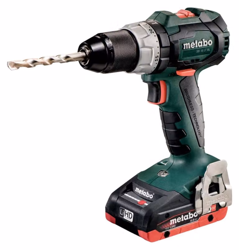 Metabo Akku Bohrschrauber SB 18 LT BL mit Akku 2x 4,0 Ah LiHD Ladegerät metaBox