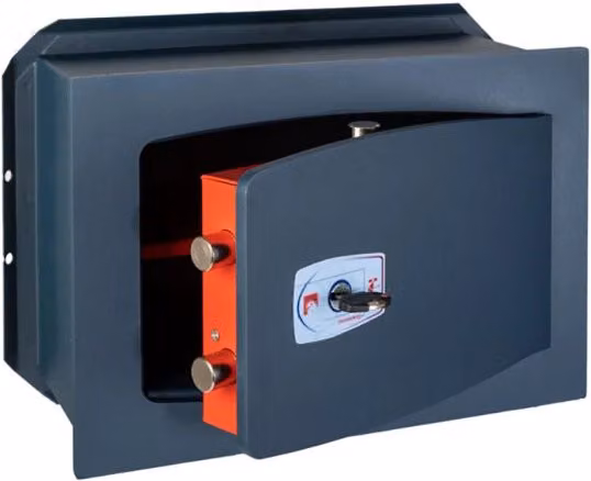 Cassaforte a muro Technomax EK/4 con chiave a cilindro europeo, Grigio scuro, L/P/H: 39 x 20 x 27 cm