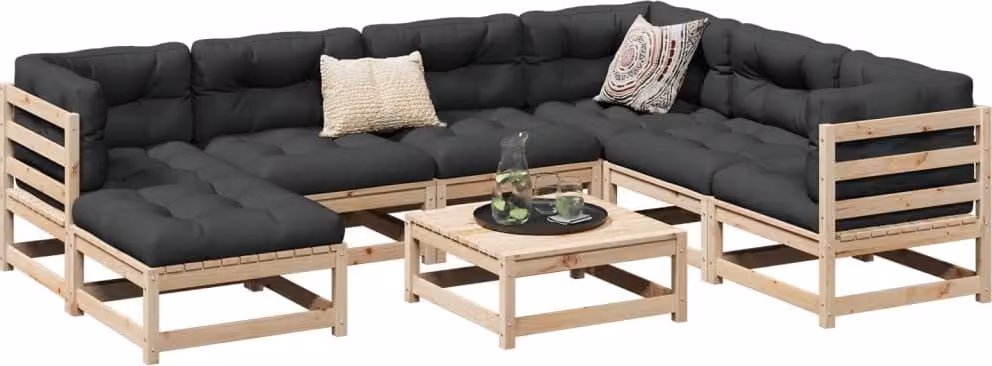 Maison Exclusive - Set Divani da Giardino 8 pz in Legno Massello di Pino