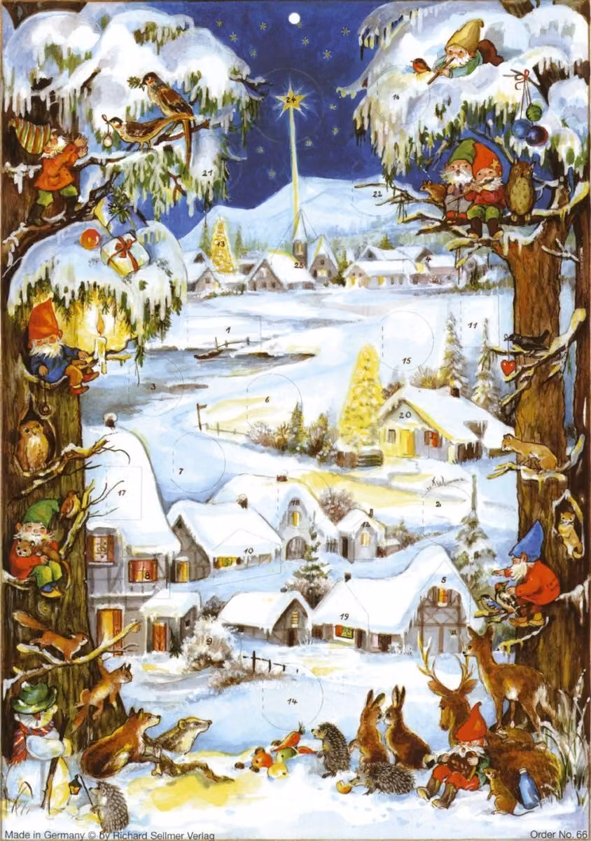 Adventkalender "Winterlandschaft" - mit Glitter