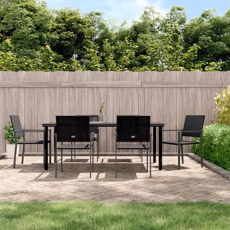Maison Exclusive - Set da pranzo da giardino a 7 pezzi in rattan sintetico e acciaio