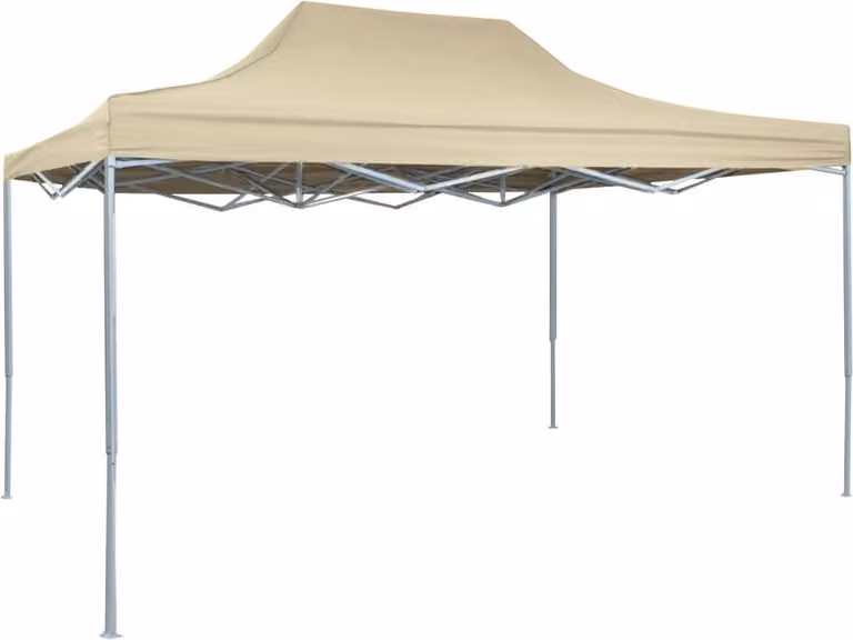 Gazebo Professionale Pieghevole 3x4m Acciaio Crema