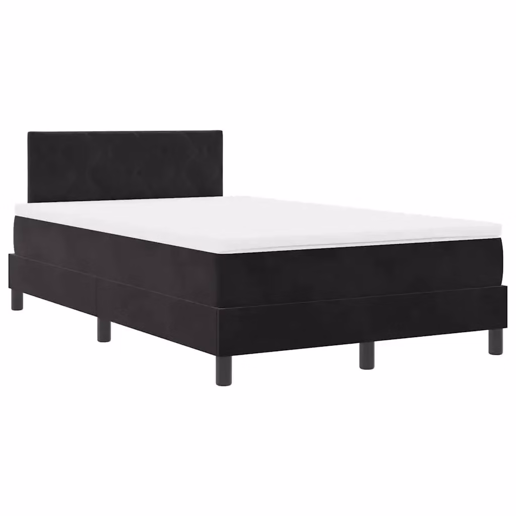 Letto a molla con illuminazione LED sottostante vidaXL in velluto nero L/P/H: 120 x 200 x 193 cm – 2