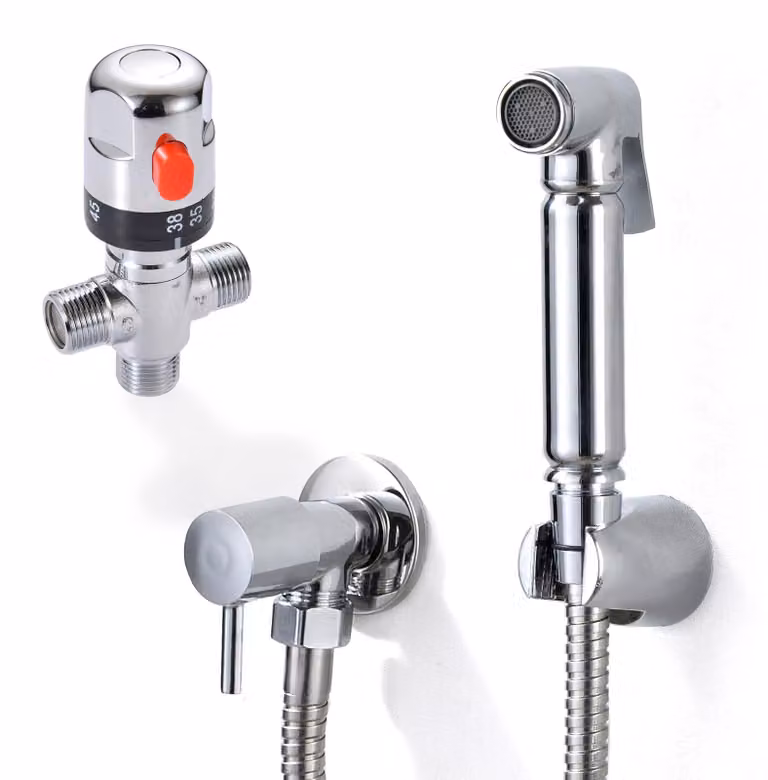 Doccia per bidet termostatica, in ottone cromato, 1 set, regolabile