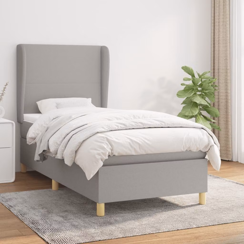 Maison Exclusive - Giroletto a Molle con Materasso Grigio Chiaro 80x200 cm Tessuto