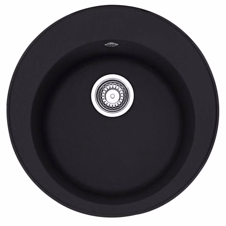 Franke Smart Pamira lavello da incasso Fragranit ciotola ROG 610-41 Nero Opaco Funzionamento manuale da 45 cm 114.0700.628