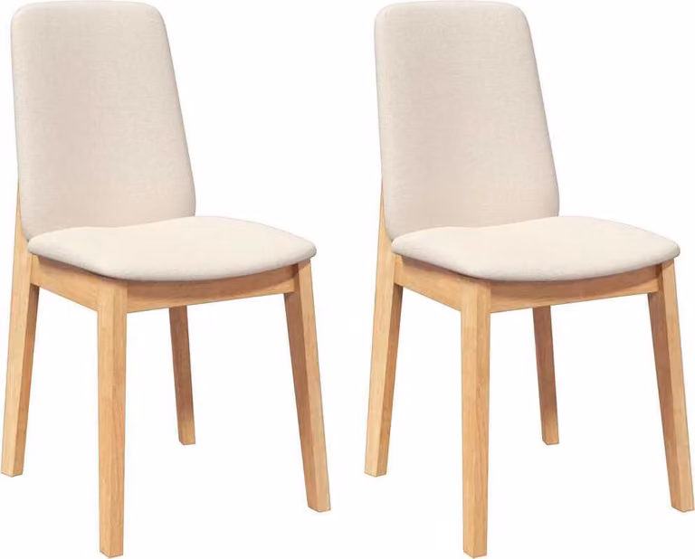 Sedie da Pranzo con Cuscini 2 pz in Legno Massello di Hevea