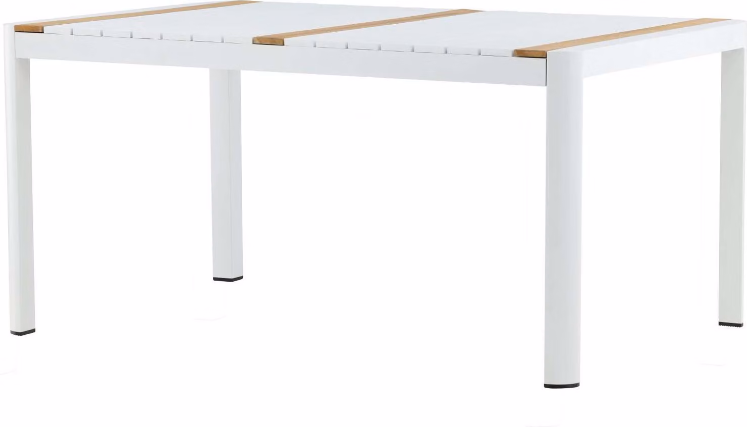 Tavolo da pranzo per esterni FURNLUX Togo Teak e Bianco 90cm / Colore principale: Bianco / Dimensioni: 90 x 150 x 75 cm
