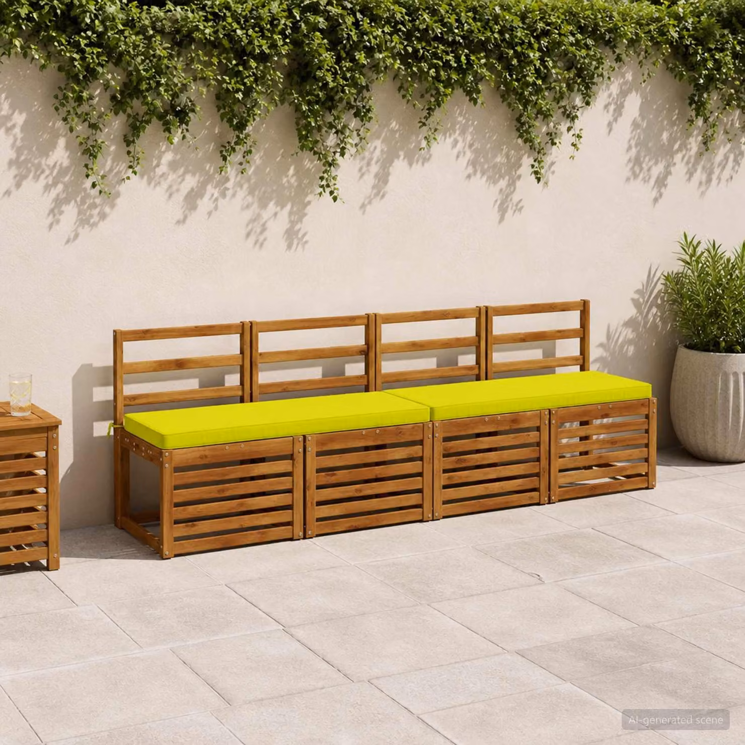 Cuscino per Panchina vidaXL VUGHT in Poliestere con Rivestimento Rimovibile e Resistente ai Raggi UV, Disponibile in Verde o Giallo