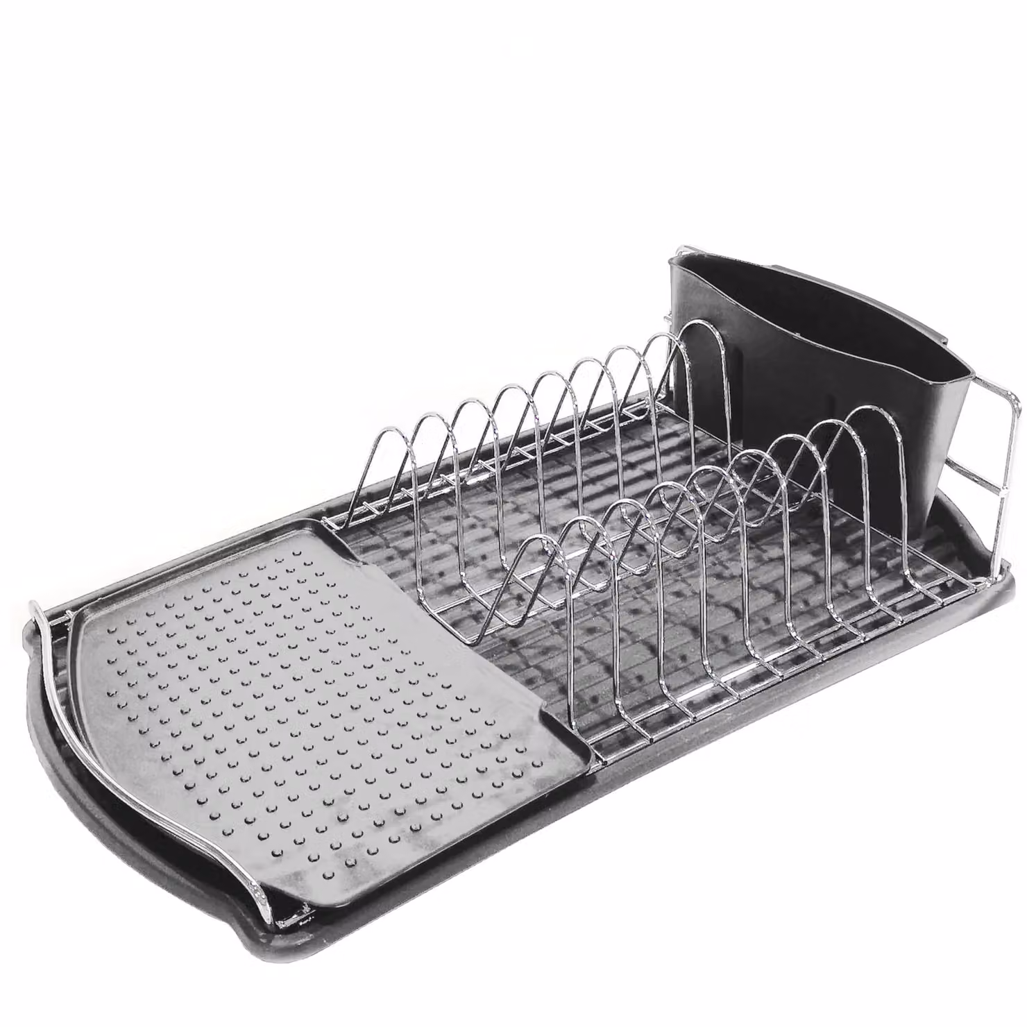 Gusto Casa Scolapiatti in metallo con base da 8 posti e vassoio raccogligocce, colore nero, H 11 x L 48 x P 27 cm – 2