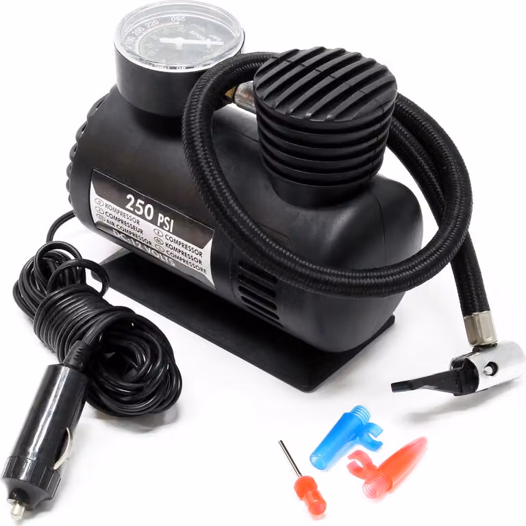 Wiltec mini compressore 12V / 17 bar (250 PSI), compressore d'aria portatile, pompa d'aria elettrica