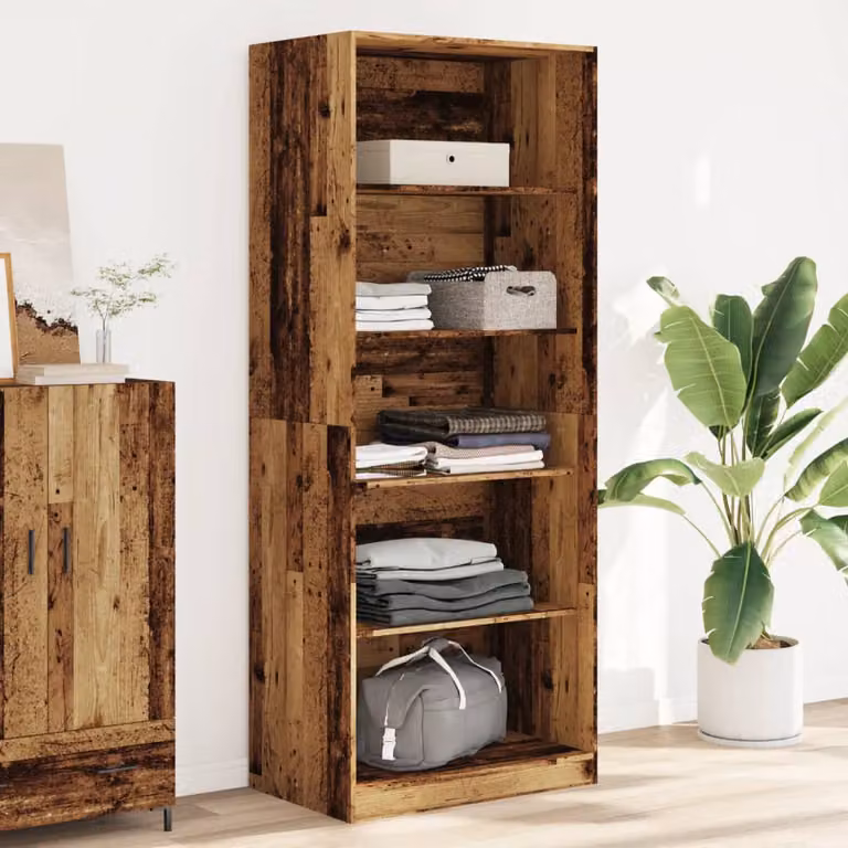Armadio in legno stile classico vidaXL colore marrone L: 80 cm, P: 50 cm, H: 200 cm
