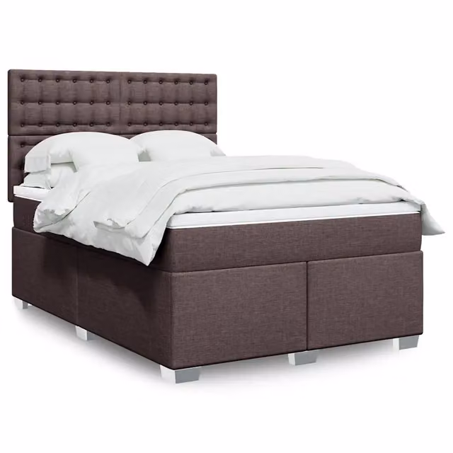 Letto Ibrido con Giroletto a Molle e Materasso vidaXL in Marrone e Bianco, L/P/H: 140 x 190 cm