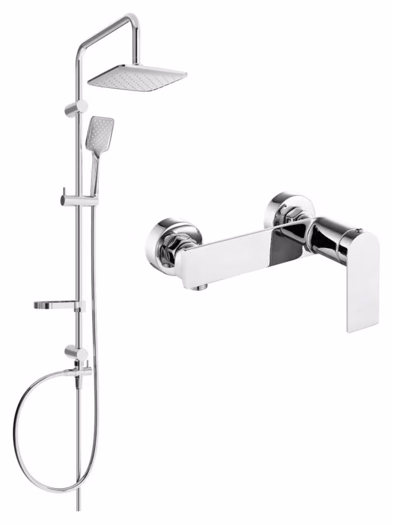 Mexen Sven set doccia esterno con doccia a pioggia e miscelatore doccia Alexa, cromo - 71240262-00