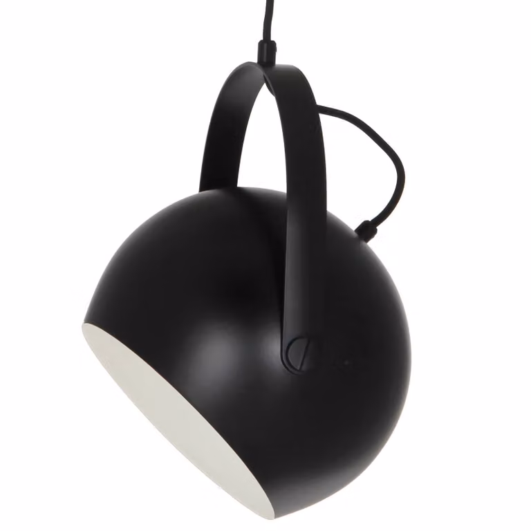 FRANDSEN Lampada a sospensione Ball with Handle, dimmerabile, Nero, Soggiorno / Sala da pranzo, Metallo, Design, Lampada a sospensione