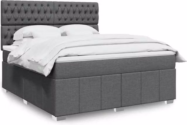 Letto Ibrido Moderno vidaXL con Materasso Grigio e Bianco L/P: 180 x 200 cm