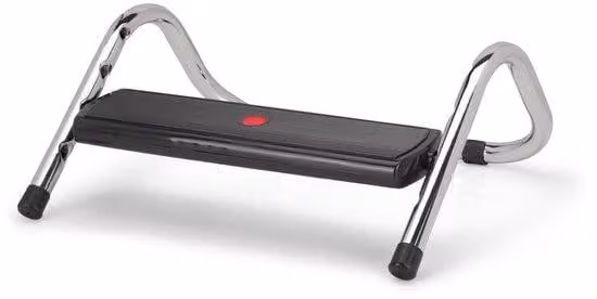 Ibenzoa® Poggiapiedi ergonomico – regolabile in altezza da 6 a 14 cm, con pedale inclinabile, superficie in plastica indistruttibile, struttura in acciaio cromato, dimensioni 15×35,5×34,5 cm