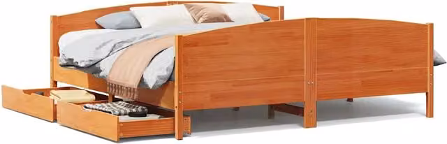 Letto matrimoniale | Letto per adulti | Letto senza Materasso Marrone Cera 180x200 cm in Legno di Pino