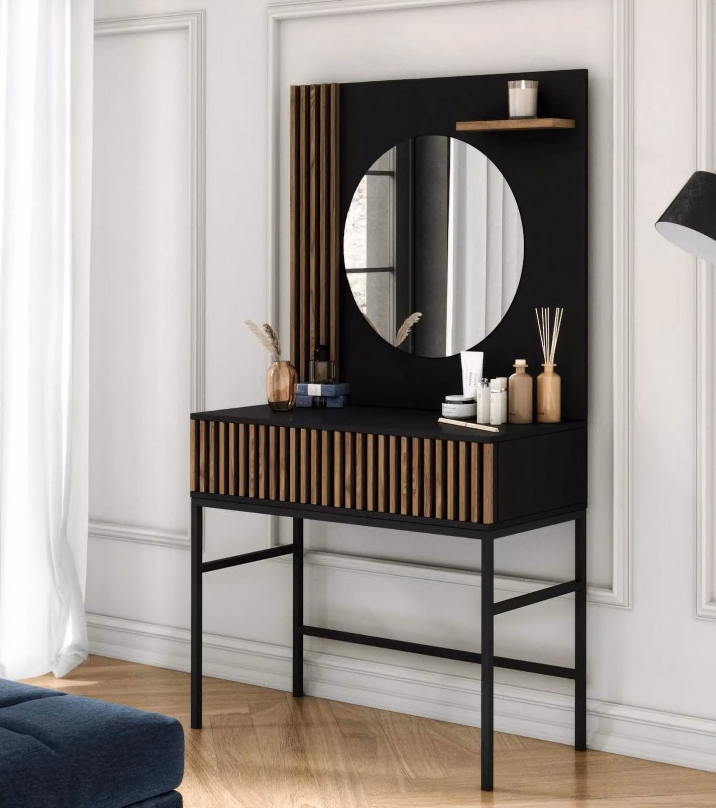 Toeletta PHAEDRA - nero / rovere artigianale